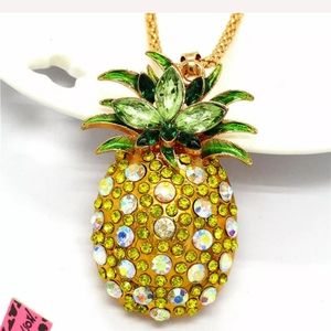 New Betsey Johnson Golden Rhinestone Pineapple